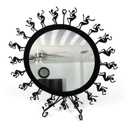 COZY CRAFTCLUB Vintage Round Tribal Art Decorative Mirror – Bathroom, Bedroom, Living Room, Makeup & Shaving Mirror