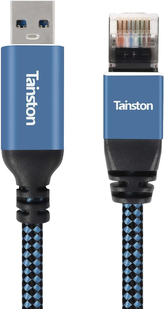 10Ft USB3.0 RJ45 Cable,USB3.0 USB to Ethernet Cable, A to A to Gigabit Ethernet Cable Compatible Laptop, PC, Switch