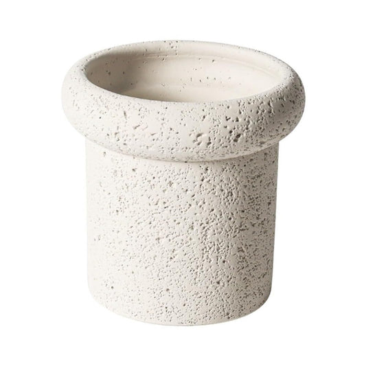 FXLTHIYBO Sleek Creative Cement Colored Flower Pot Planter Plants Flowers Potted Decoration Balcony Garden for Indoor use(White,Large)