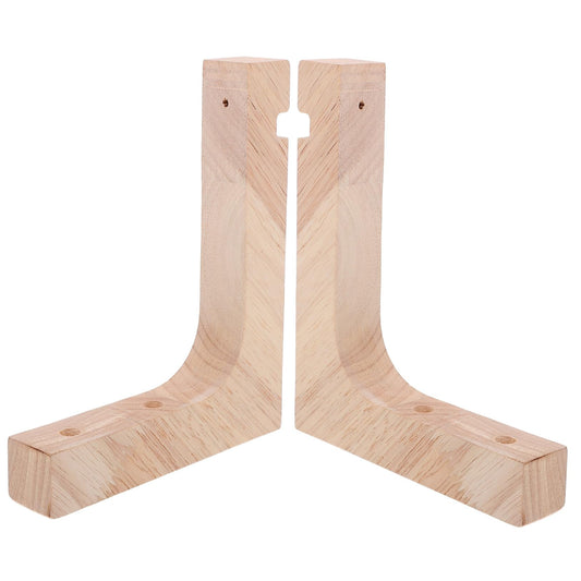 Beavorty 2pcs Wooden Hanging Plant Hooks Heavy-Duty Wall Plant Hanger Brackets for Indoor Outdoor Flowerpots Ceiling Holders Natural Wood Color