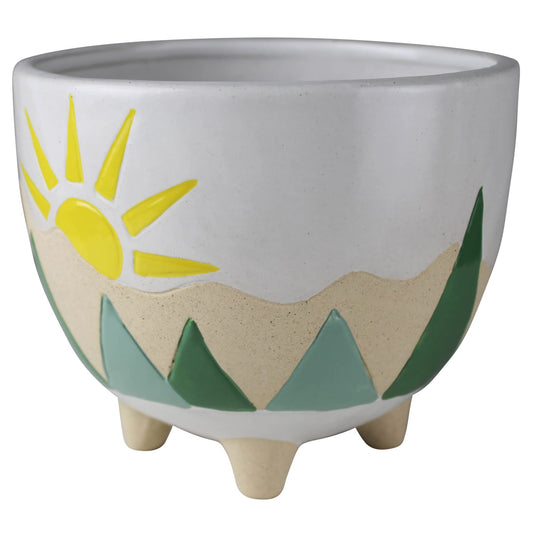 AREOhome HomArt Mountainscape Cachepot, 6.25-inch Length, Ceramic