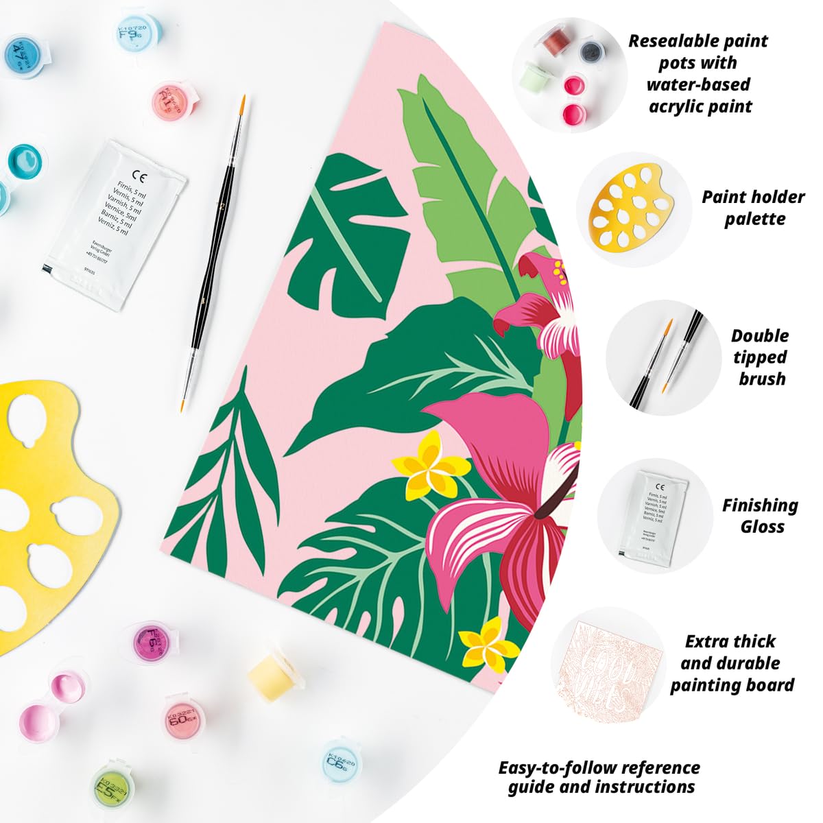 Ravensburger CreArt Tropical Plants Paint by Numbers Kit for Adults - 23518 - Painting Arts and Crafts for Ages 12 and Up