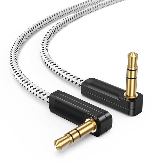 3.5mm Cable(1.5FT/0.45M), 90 3.5mm MP3 CableCreation Audio Degree Male to Male Auxiliary Aux Cable for Phones, Tablets