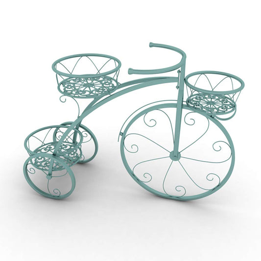 Flower Pot Holder Plant Display Floor Stand Potted Rack Bicycle Storage Shelves Creative Decoration Iron European-Style Standing for Indoor Garden Outdoor