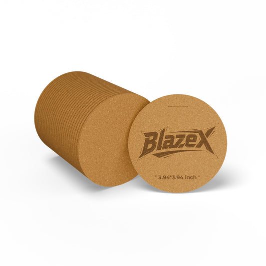BlazeX Round Cork Coasters 10cm