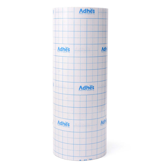 ADHES Premium Crystal Clear Transfer Tape for Vinyl with Grid, 12" x 100FT, No Stretch PET Transfer Paper Roll, Precision Application Tape for Cricut, Small Designs & Detailed Graphics