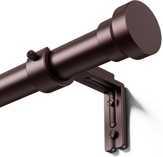YaFex Curtain Rods - Heavy Duty 1 Inch Adjustable Window Treatment Rods | 32-144 Inch, Bronze Finish