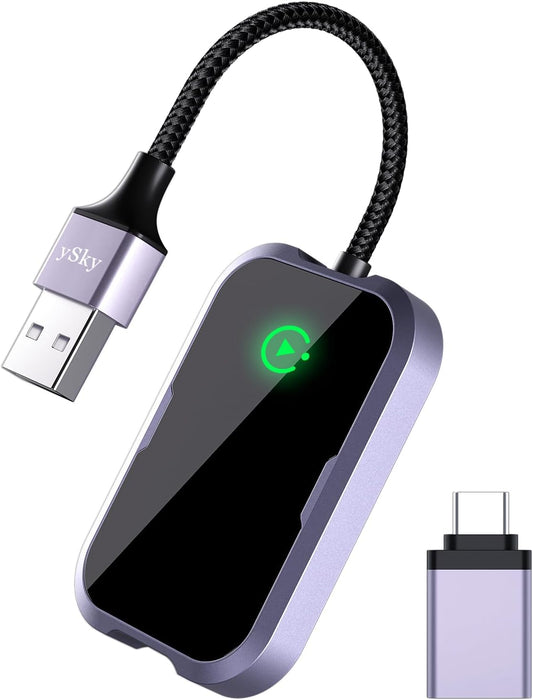 ySky Seamless 2017 10+(Plug Wireless Carplay Adapter, Multi-User Connection for Converts Wired to Wireless carplay