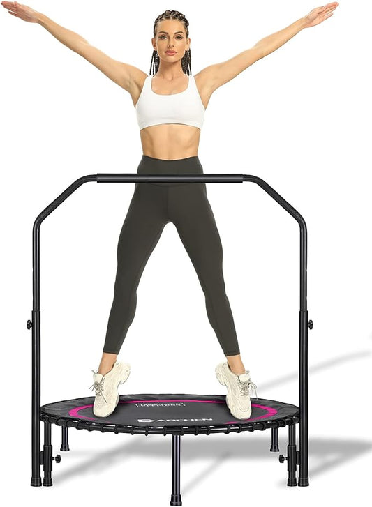 DARCHEN 450 lbs Mini Trampoline for Adults, Indoor Small Rebounder Exercise Trampoline for Workout Fitness for Quiet and Safely Cushioned Bounce, [40 Inch]
