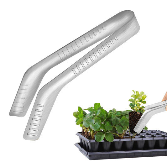 1PCS Seedling Transplant Tongs Stainless Steel Seedling Starters Remove Tongs Seedling Transplanting Tool Seedling Easy Transplanter with Anti-Slip Grasp Tips to Reduce Damage to Roots
