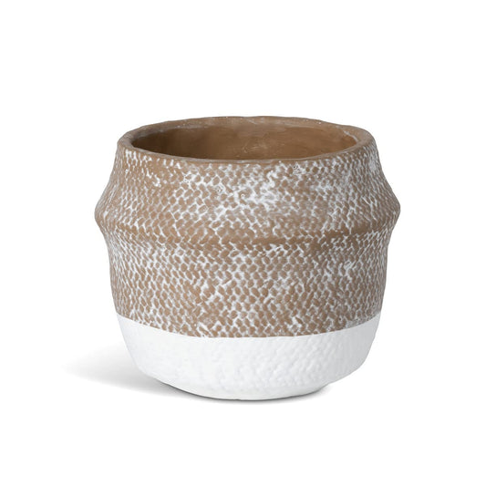 Park Hill Collection Lodge Woven Pattern Cement Pot, Large