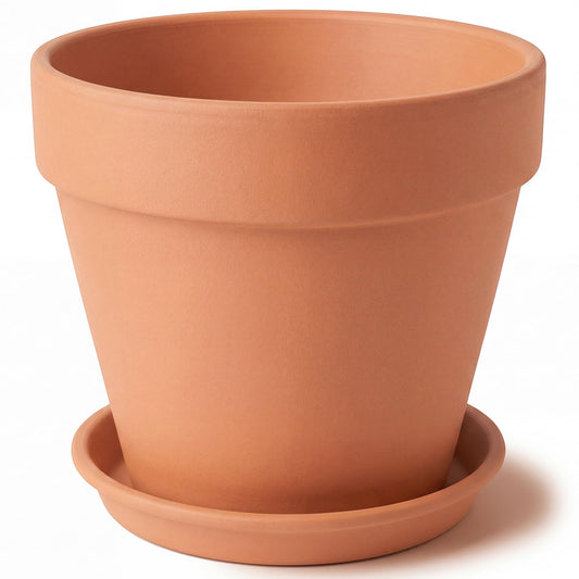 Ferrochef 12 Inch Large Terracotta Pot with Drainage Hole and Saucer, Large Ceramic Clay Planter Terracotta Flower Planter Flowerpot with Tray for Indoor Outdoor Plants Flower Succulents Herbs Cacti