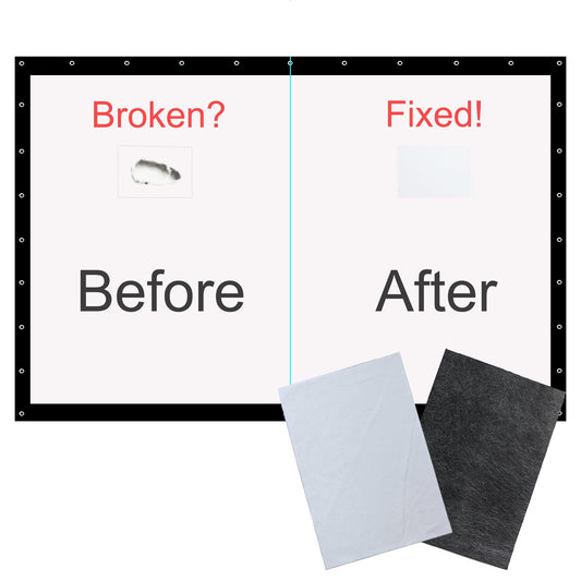 KHAMPA Golf Simulator Screen Patch Kit - Pack of 2 Adhesive Screen Patches (Peel & Stick, Iron-On for Strong Bond)