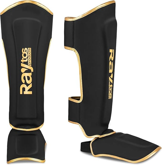 Muay Thai Shin Guards - MMA Kickboxing Leg Instep Protective Pads, Martial Art Sparring Gear for BJJ Karate Boxing Taekwondo Training, Men Adults Kids Children