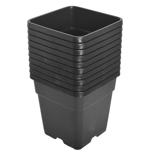 raseparter 10 Pack 1.4 Gallon Plastic Planter Nursery Seedling Pots Square with Holes Garden Flower Seedling Pot Container for Seedling Cuttings Transplanting