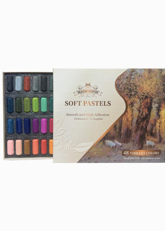 MAIMOUFIN Soft Pastels for Artists Highly Pigmented Sticks 48 Vibrant Colors Professional Grade Art Supplies Smooth Blendable Pastels Set for Drawing,Painting Artists,Beginner