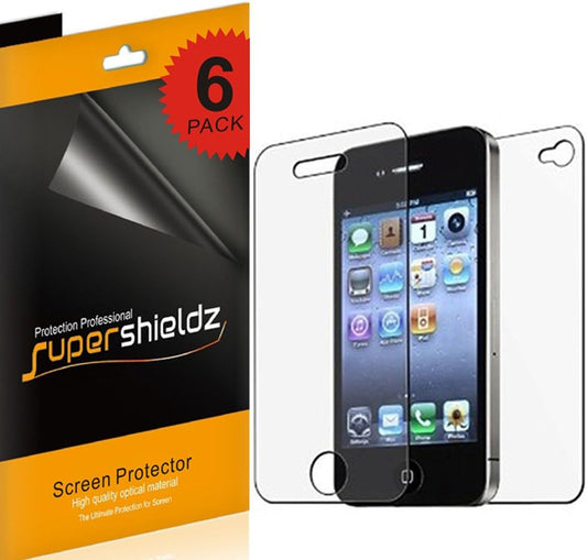 4 4S (3 3 Supershieldz High Definition Clear Screen Protector Shield Designed for iPhone Front and Back)