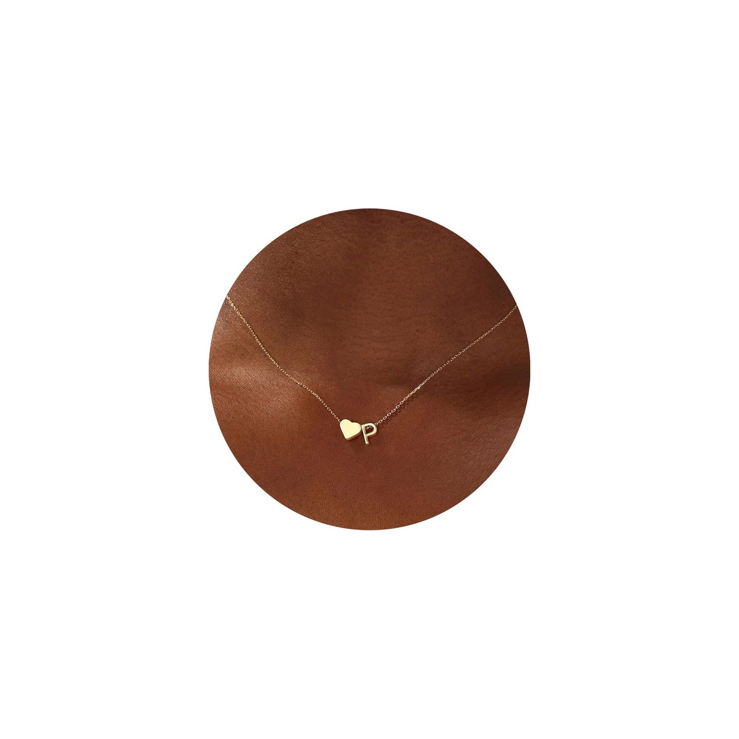 Turandoss Heart Initial Necklaces for Women Trendy, 18K-Gold-Plated Dainty P Heart Tiny Initial Necklaces Letter Jewelry for Women