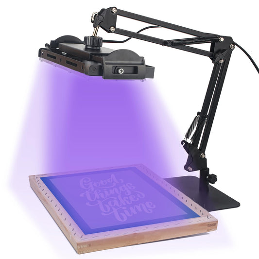 Ecoofor 50W UV Exposure Unit for Screen Printing with Adjustable Stand and Large Top Shelf, UV Lamp for Screen Printing Kit, Photo Emulsion Kit, and Cyanotypes