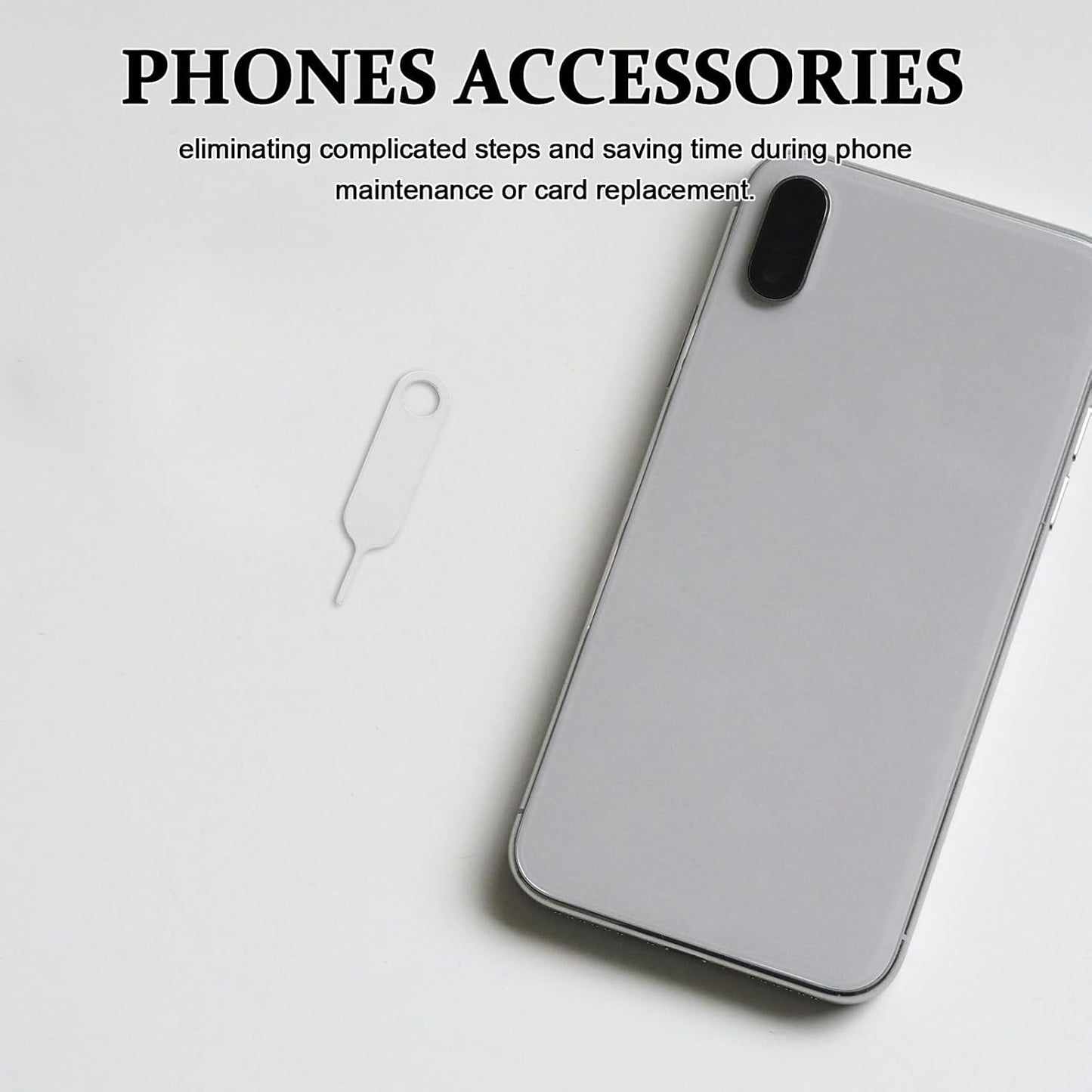 500pcs Set SHOWERORO Stainless Steel Sim Ejector Tool and Phone Sim Remover Pin for Mobile Phones Anti-Lost Card Eject