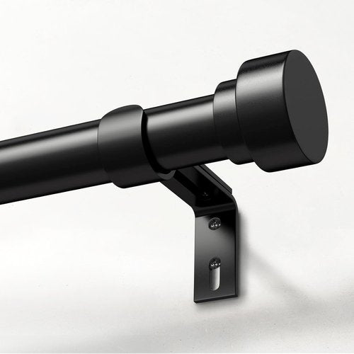 IFELS Heavy Duty Curtain Rod - Adjustable 66 to 120 Inch Black Drapery Rod with Modern Design & Easy Installation