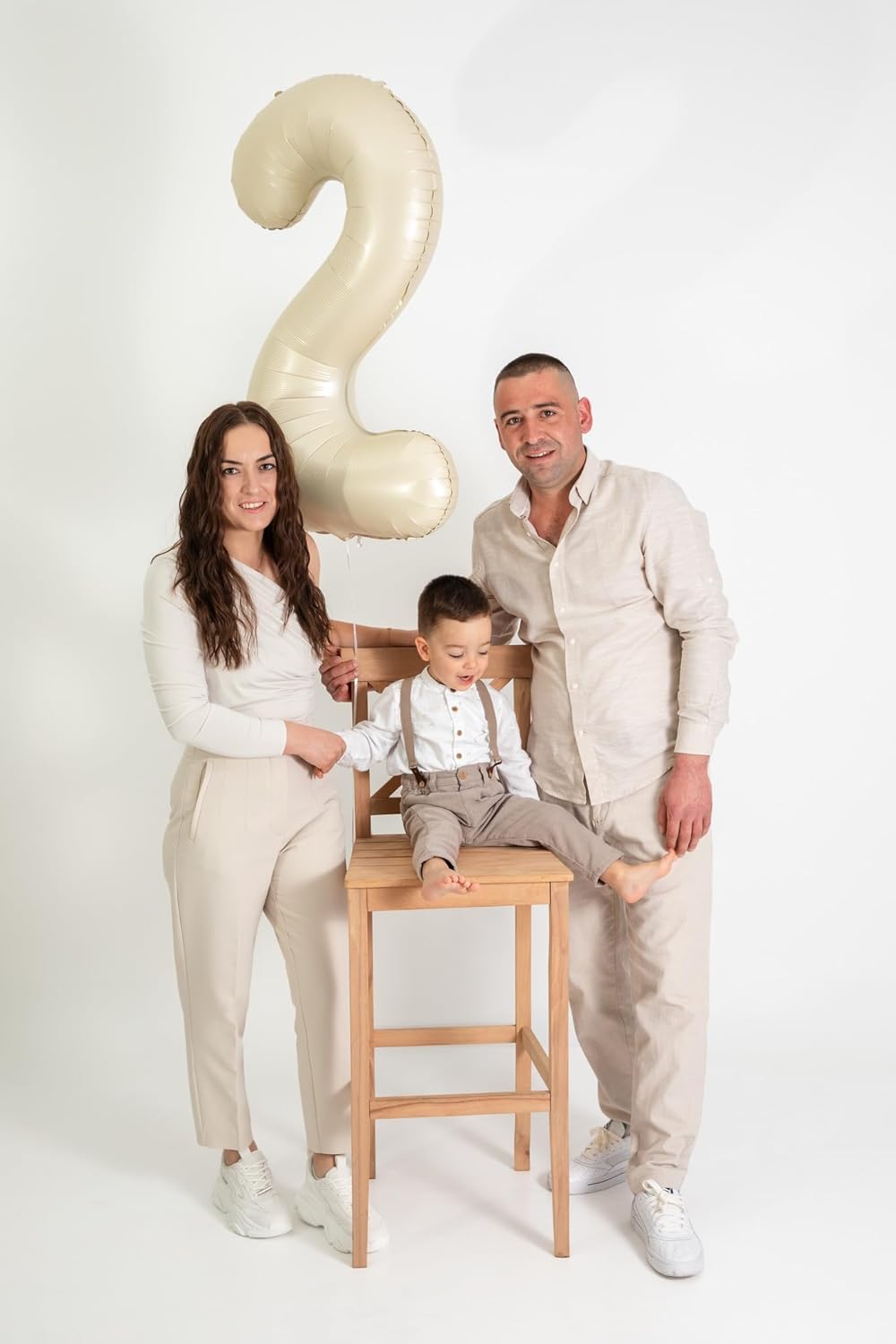 Regine Switzerland Cream Number Balloon - 40 Inch Birthday Decoration for Milestone Celebrations
