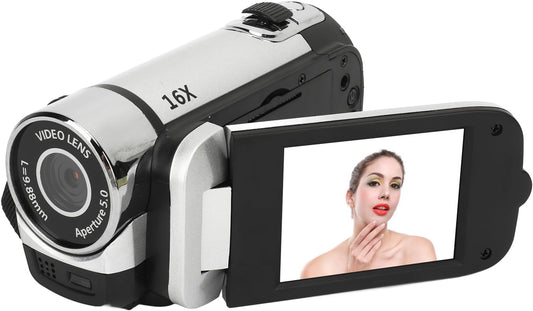 Zopsc 1080P, 16MP, 16X 2.4 Inch Digital Video Camera, Zoom, Rotatable Screen, Fill Light, Camcorder for Vlogging