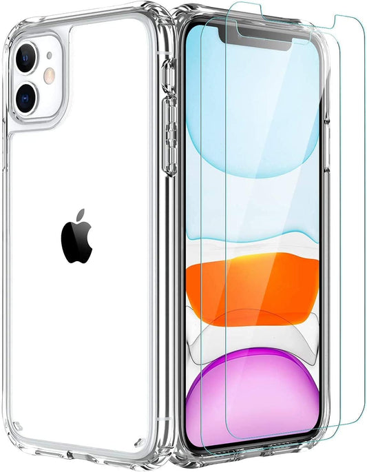 11 [2 15Ft. 6.1 Inch- Compatible with iPhone Case [Airbag Series] with x Tempered Glass Screen Protector] [Military