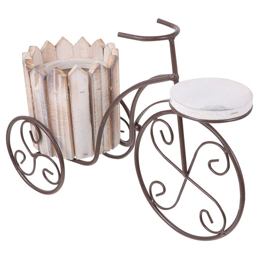 GHJUMKFDF Plant standWrought Iron Plant Stand Rustic Style Bike Flower Pot Cart Holder Flower Basket