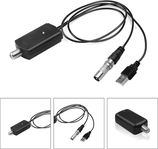 ZHENZQ High-gain Low Noise HDTV Antenna Amplifier Adapter USB Indoor Antenna Cable