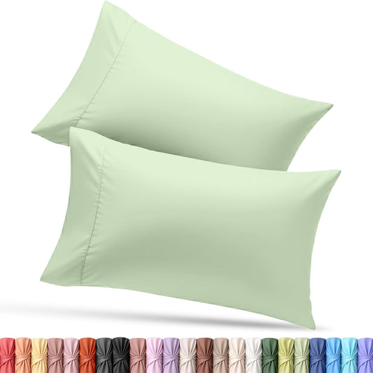 Utopia Bedding Queen Pillow Cases - Soft Brushed Microfiber - 2 Pack, Sage | Fade Resistant 20 x 30 Inches