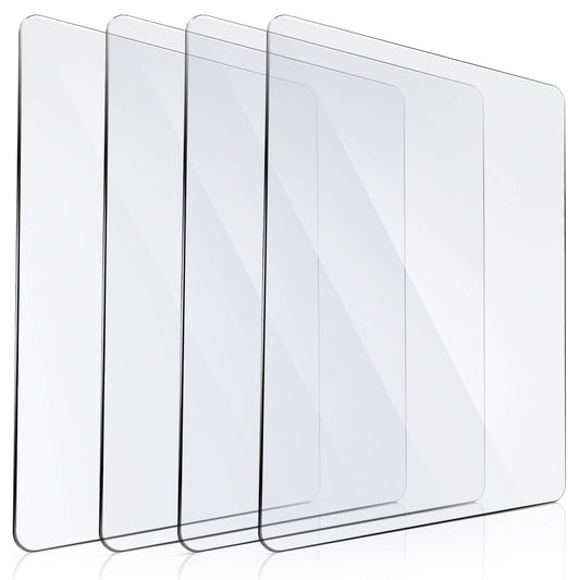 Blulu 4 Pieces Transparent Acrylic Cutting Pads, 8.7x6.1x0.1 Inch Die Cutting Plates for Small Die-Cutting Machines, Embossing Craft Pads for DIY Scrapbooking Card Making (8.7 x 6.1 Inch)