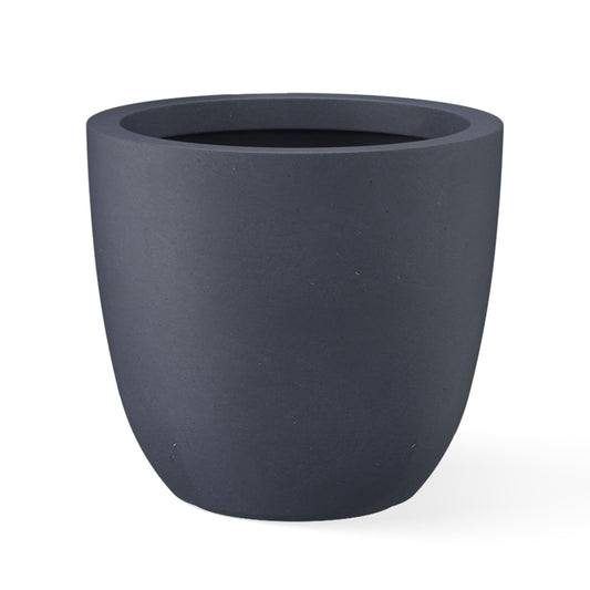 Kante 18 Inch Dia Round Concrete Planter, Indoor Outdoor Large Plant Pot with Drainage Hole and Rubber Plug for Home Patio Garden, Charcoal