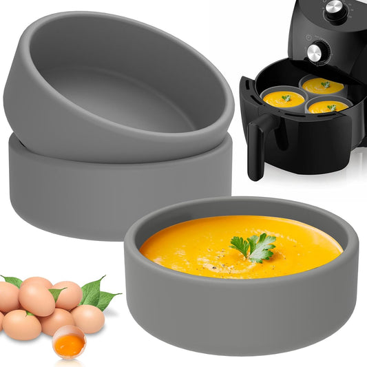 Skiennix Silicone Air Fryer Egg Mold Set - Reusable Nonstick Poached Cups | BPA Free & Dishwasher Safe
