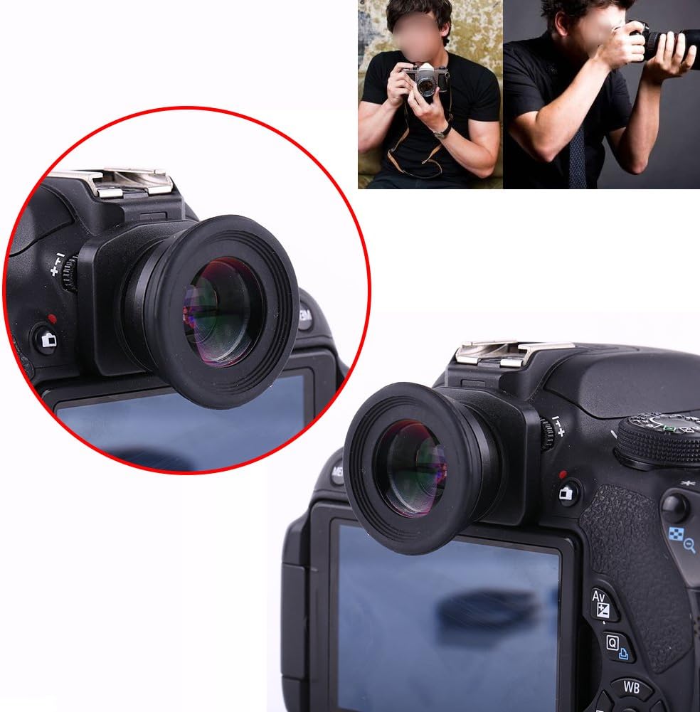 ZMellifluent 1.5X 6 15mm Fixed Focus Viewfinder Eyepiece Magnifier for DSLR Camera, Durable Eyecup with Mount Bases