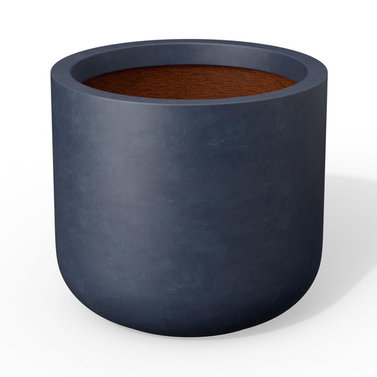 Kante Round Concrete Planter, 17.3 Inch Dia Classic-Style Large Pot with Drainage, Charcoal Finish with Painted Interior, for Indoor & Outdoor Plants, Home, Patio and Garden