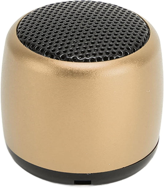 Zopsc 5.0, Mini Speaker, Portable BT Heavy Subwoofer, USB Rechargeable, Gold, for Travel, Dorm, Kitchen