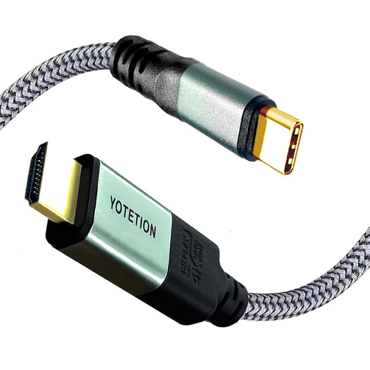 YOTETION 20FT 4K@60Hz, 15 S8-S23, 2, 3/4] USB-C to HDMI-A Braided Cable, Suitable for Home Office [Compatible