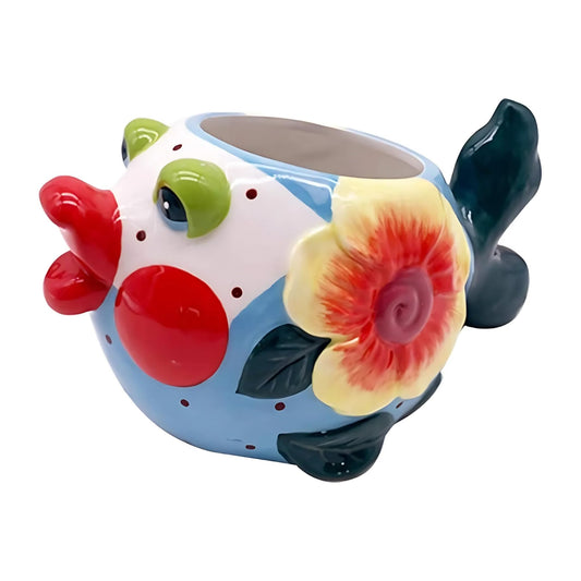 Blue Sky Ceramic Fish 8“ Planter