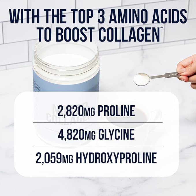NAKED Collagen Advanced - Peptides Protein Powder, Hyaluronic Acid, Vitamin C, Pasture-Raised, Grass-Fed Hydrolyzed Collagen Supplement, Paleo Friendly, Non-GMO, Keto, Gluten Free, 21oz - 30 Servings
