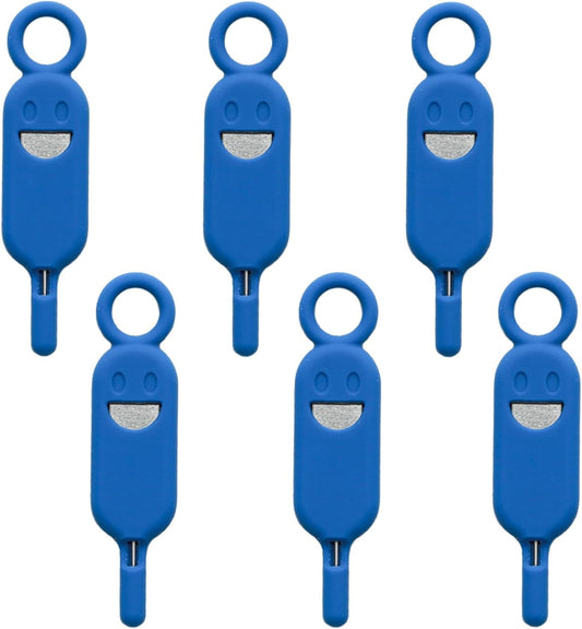 6 Set Lilaly Pcs SIM Card Removal Tool SIM Ejector Pin and Card Tool Cute Silicone SIM Card Needle Tool, Blue