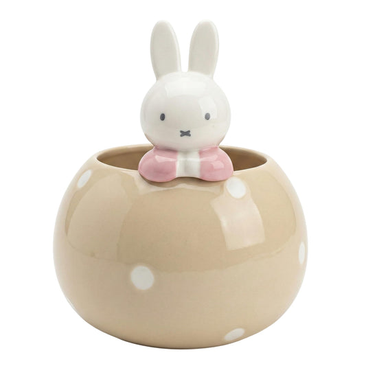 Miffy Peek-A-Bloom Planter, Beige, 6.625" L x 6.625" W x 7.125" H Created by Blue Sky Clayworks