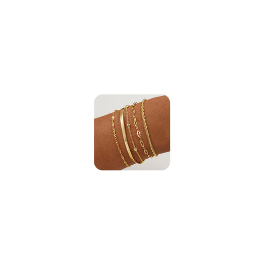 BERISO Gold Bracelets for Women, Elegant Adjustable 14K Gold Plated Bracelet for Women Dainty Gold Bracelet for Everyday Wear Gifts for Womens