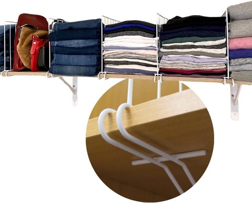 Evelots Shelf Dividers - 8 Pack Closet Organizers for Wood Shelves | Durable 12-Inch Tall Design