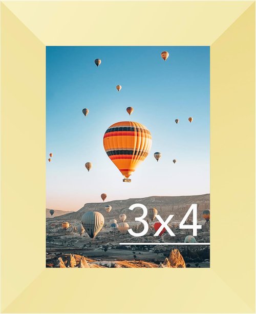 JCJMY Gold 3x4 Picture Frame - Versatile Wall Mounting or Tabletop Display with Shatter-Resistant Plexiglass