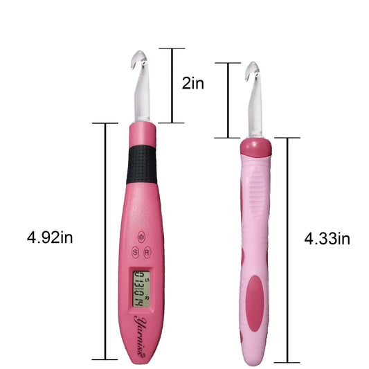 Yarniss 17 Size Counting Crochet Hooks Set, Light Up Crochet Hooks for Stitch & Row Counter