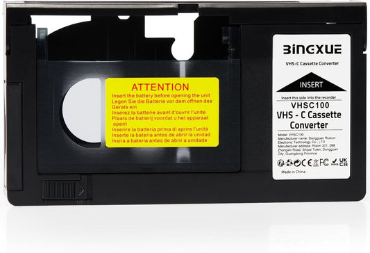 Bingxue Cassette 12mm, Cassette 8mm Hi8) Adapter for Camcorders SVHS VHS-C to VHS, Compatible Motorized VHS Converter