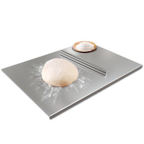 MEILANHUI Large Stainless Steel Cutting Board, 33.5"x19.7" Kitchen Board with lip for Meat Prep, Vegetables, Baking Non-Slip & Easy-to-Clean over the Sink Cutting Board for Kitchen