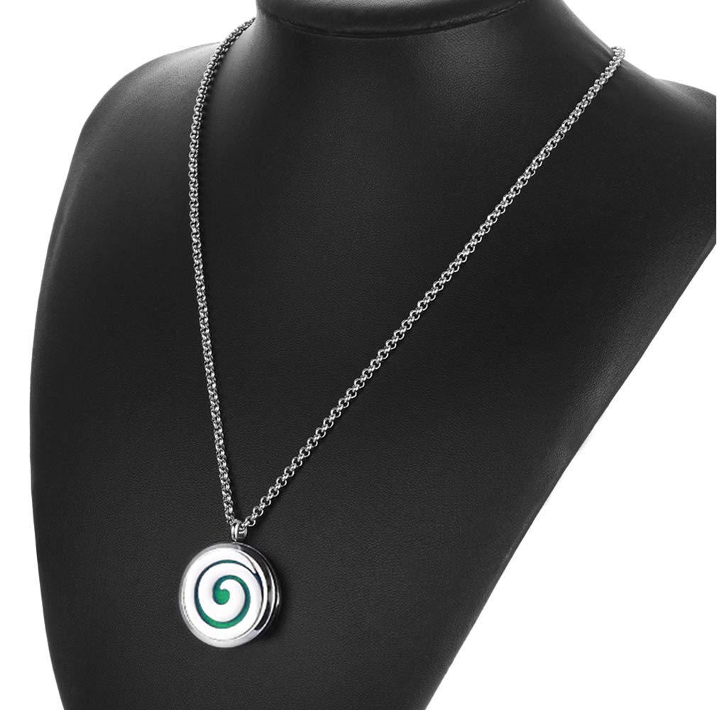 Essential Oil Diffuser Necklace, Hypoallergenic Stainless Steel Aromatherapy Swirl Locket Pendant Jewelry Sets Christmas Birthday Mother's Day Gift for Women Men