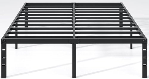 Jetonix King Size Metal Bed Frame - Heavy Duty Sturdy Mattress Foundation with Storage Space - Black, 12 Inch